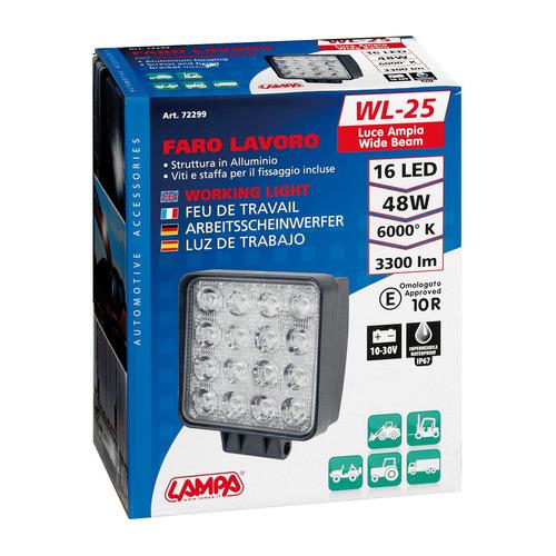 Εικόνα 2 από 5 — ΠΡΟΒΟΛΕΑΣ ΕΡΓΑΣΙΑΣ  WL-25 16LED 48W 3300lm 10-30V (108x128x58mm) ΦΩΣ ΔΙΑΘΛΑΣΗΣ -1ΤΕΜ.