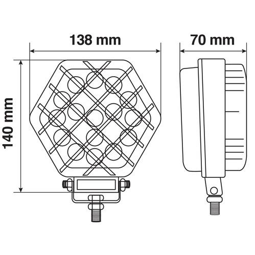 Εικόνα 4 από 5 — ΠΡΟΒΟΛΕΑΣ ΕΡΓΑΣΙΑΣ WL-22 16LED 52W 2400lm 9-32V (138 x 140 x 70 mm) ΚΑΡΦΙ -1 ΤΕΜ.