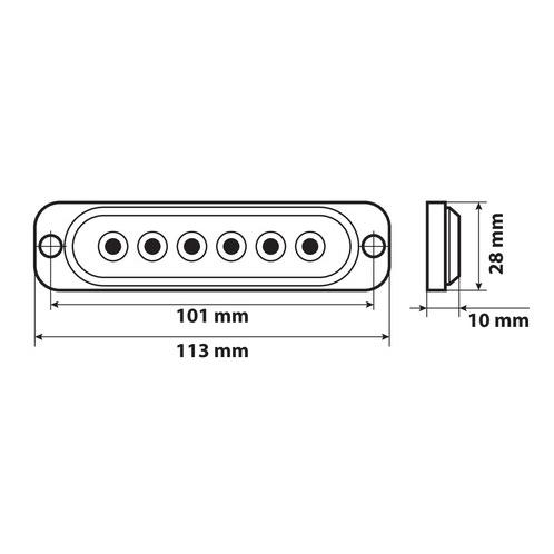 Εικόνα 3 από 4 — ΣΤΡΟΜΠΟ ΠΟΡΤΟΚΑΛΙ LS1 12/24V ΜΕ 6 LED 19 ΧΡΗΣΕΩΝ ΑΔΙΑΒΡΟΧΟ 113x28mm 1ΤΕΜ.