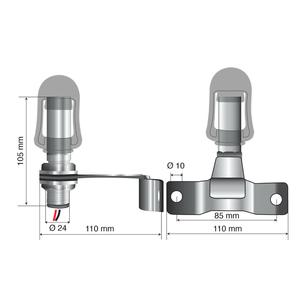 Εικόνα 3 από 3 — Βάση Στήριξης Φάρου FIX-5 85mm