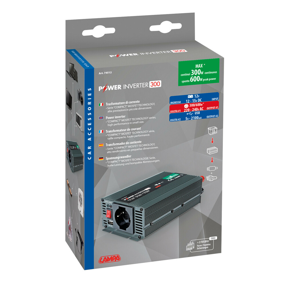 Εικόνα 7 από 7 — POWER INVERTER 300 ΜΕΤΑΤΡΟΠΕΑΣ 12V > 220V MAX POWER 300W – PEAK POWER 600W