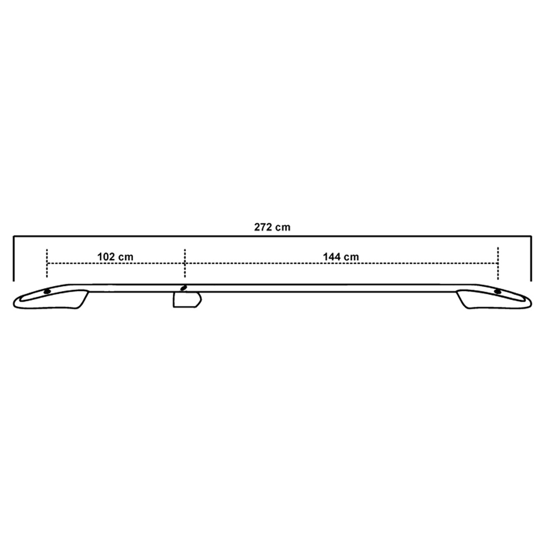 Εικόνα 4 από 4 — ΜΠΑΡΕΣ ΟΡΟΦΗΣ ΓΙΑ VW T5 TRANSPORTER 2003-2015 (L2) ΠΑΡΑΛΛΗΛΕΣ ΑΛΟΥΜΙΝΙΟΥ 2ΤΕΜ ΜΑΥΡΕΣ