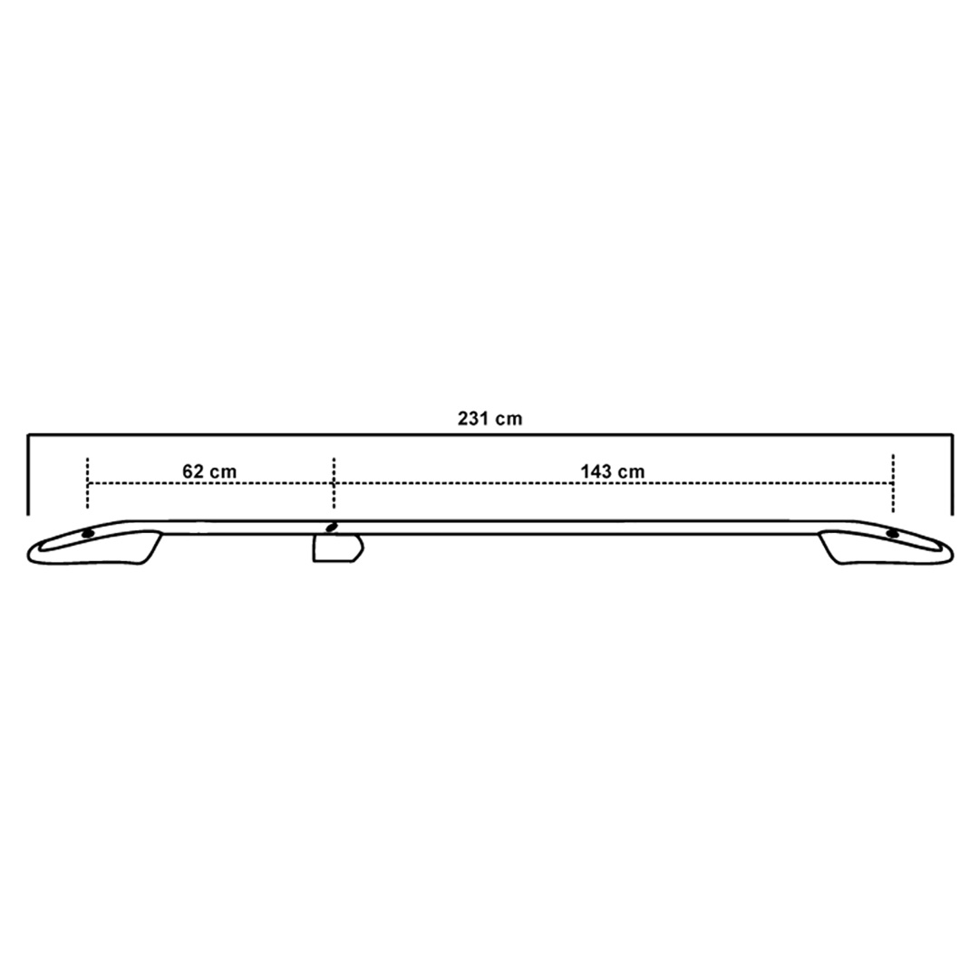 Εικόνα 5 από 5 — ΜΠΑΡΕΣ ΟΡΟΦΗΣ ΓΙΑ VW T5 TRANSPORTER 2003-2015 /T6 2015+ ΠΑΡΑΛΛΗΛΕΣ ΑΛΟΥΜΙΝΙΟΥ L1 ΑΣΗΜΙ