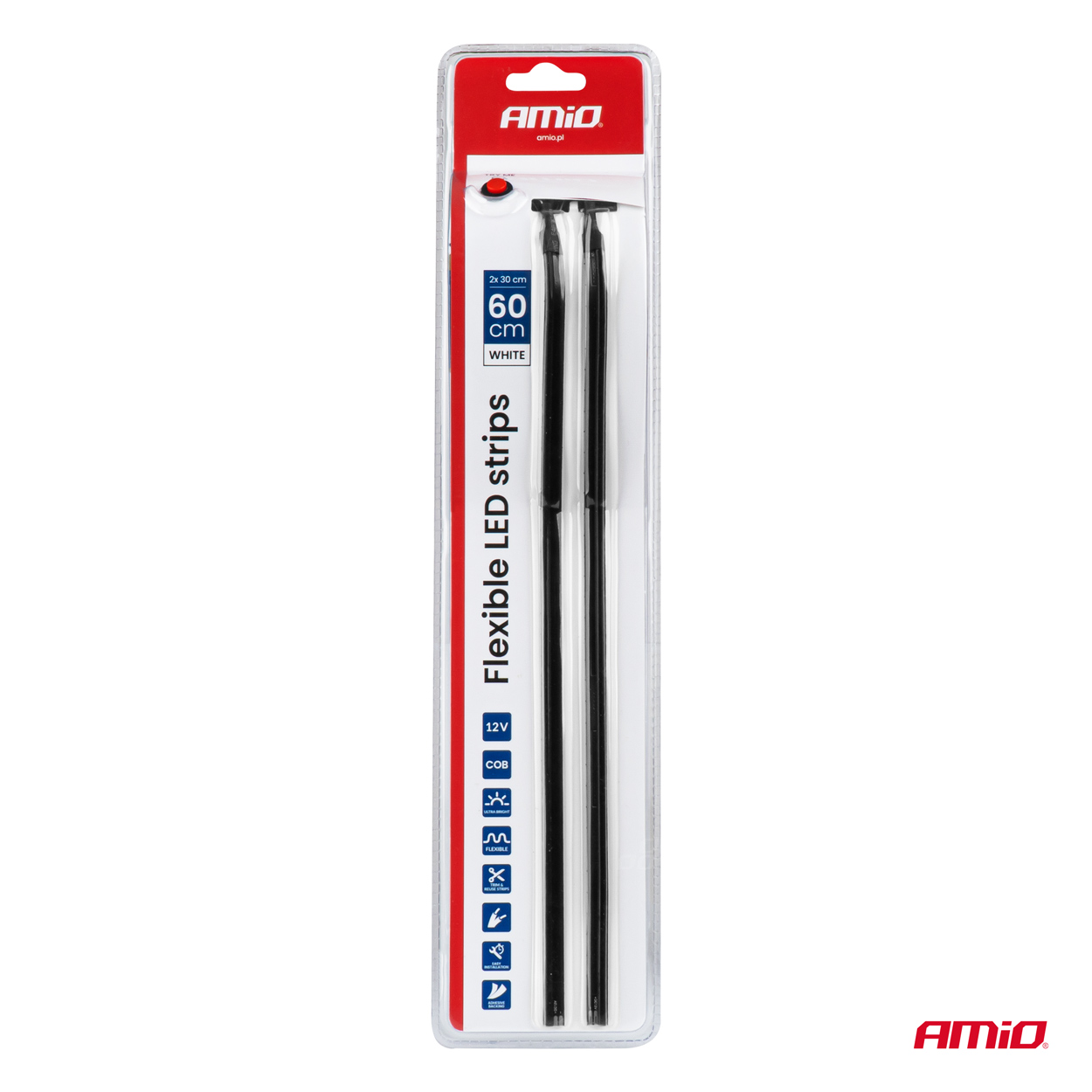 Εικόνα 8 από 8 — Amio – Ταινία LED COB 12V Λευκή 2x30cm Flexible Πλαϊνού Φωτισμού για Σήμανση & Καθαρό Φως – Σετ 2 Τεμ. (04575/AM)