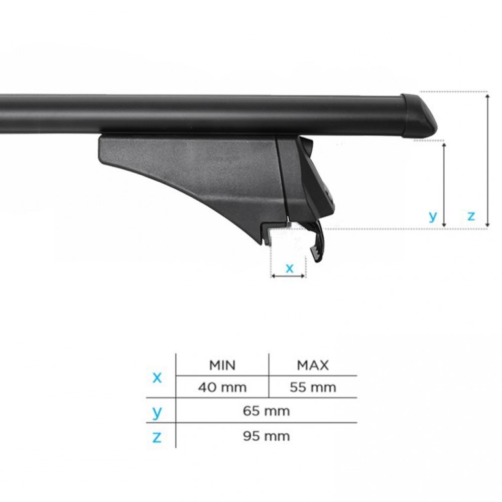 Εικόνα 9 από 9 — MENABO ΜΠΑΡΕΣ ΟΡΟΦΗΣ ΑΛΟΥΜΙΝΙΟΥ TIGER XL Black 131.5 cm ΣΕ ΜΑΥΡΟ ΧΡΩΜΑ ΓΙΑ Chery Tiggo 8 09/2024 >  5πορτο / SUV ΜΕ  FLUSH RAILS – 2 ΤΕΜ. (8600/MB)