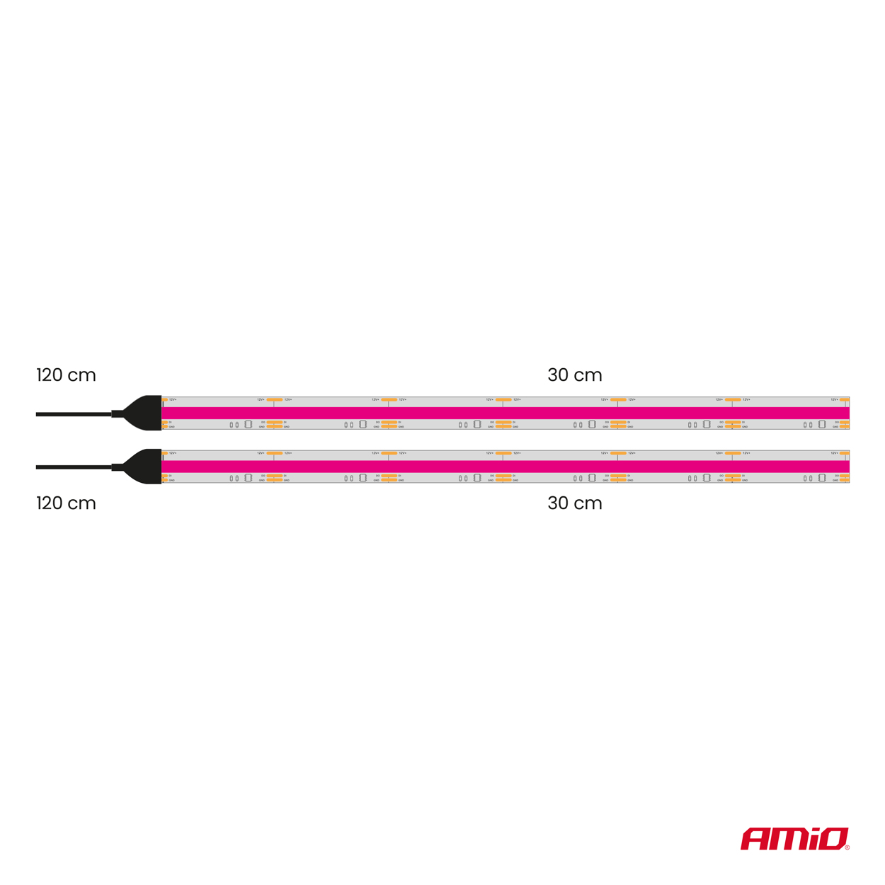 Εικόνα 9 από 10 — Amio – Ταινία LED COB 12V Ροζ 2x30cm Flexible για Εντυπωσιακό Εσωτερικό Φωτισμό & Easy Install – Σετ 2 Τεμ. (04570/AM)