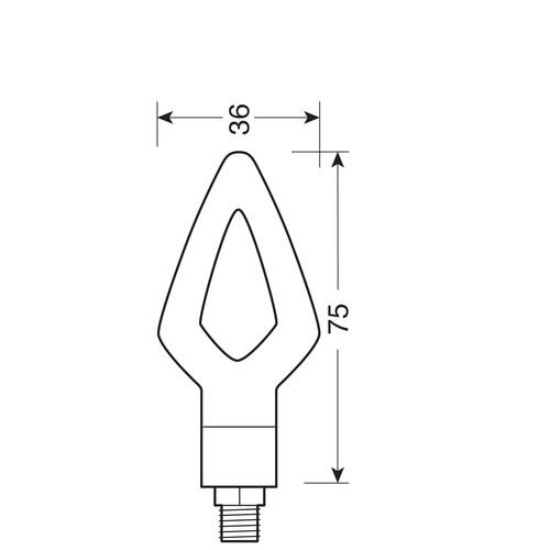 Εικόνα 3 από 5 — Φλας KIER μαύρο LED 75x36mm
