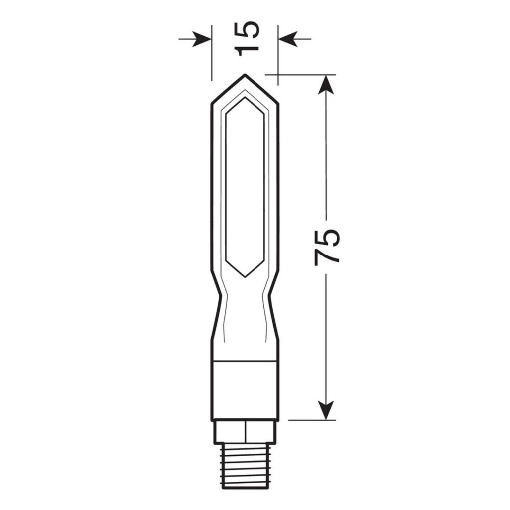 Εικόνα 2 από 2 — ΦΛΑΣ ΜΟΤΟ PIERCER SQ 12V ΜΑΥΡΑ SMD LED 75x15mm 2ΤΕΜ.