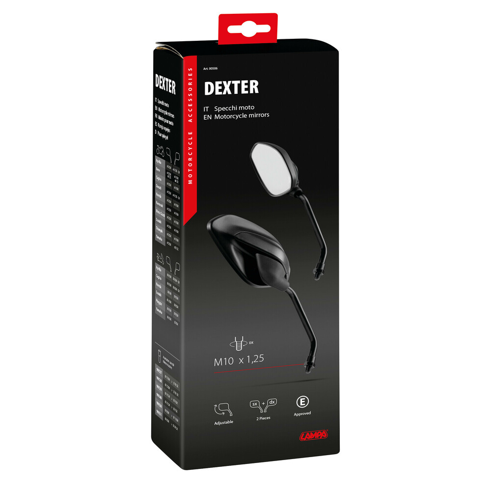 Εικόνα 2 από 2 — ΚΑΘΡΕΠΤΕΣ MOTO M10x1,25 DX ΜΑΥΡΟ ΧΡΩΜΑ DEXTER  LAMPA – 2 ΤΕΜ.