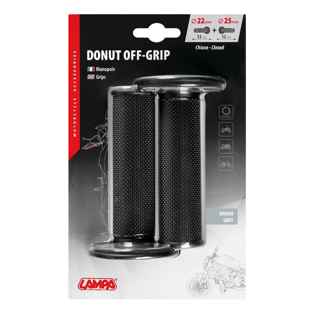 Εικόνα 3 από 3 — ΧΕΡΟΥΛΙΑ MOTO DONUT OFF-ROAD ΜΑΥΡΑ/ΓΚΡΙ 22MM+25MM 12CM 2ΤΕΜ