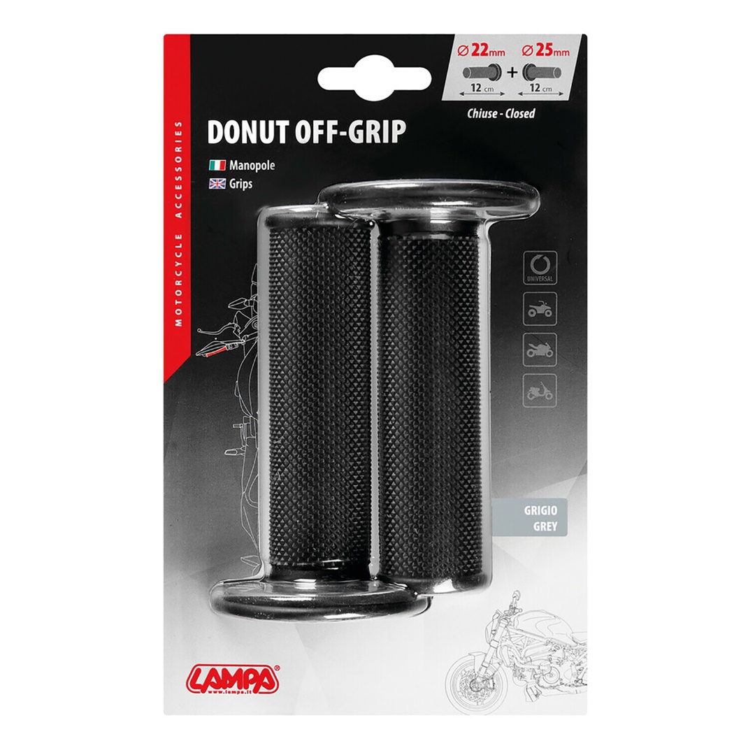 Εικόνα 3 από 3 — ΧΕΡΟΥΛΙΑ MOTO DONUT OFF-ROAD ΜΑΥΡΑ/ΓΚΡΙ 22MM+25MM 12CM 2ΤΕΜ