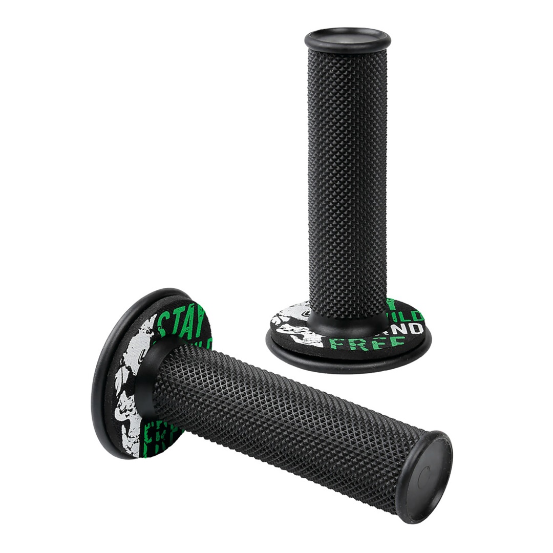 Εικόνα 1 από 3 — ΧΕΡΟΥΛΙΑ MOTO DONUT OFF-ROAD ΜΑΥΡΑ/ΠΡΑΣΙΝΑ 22MM+25MM 12CM 2ΤΕΜ