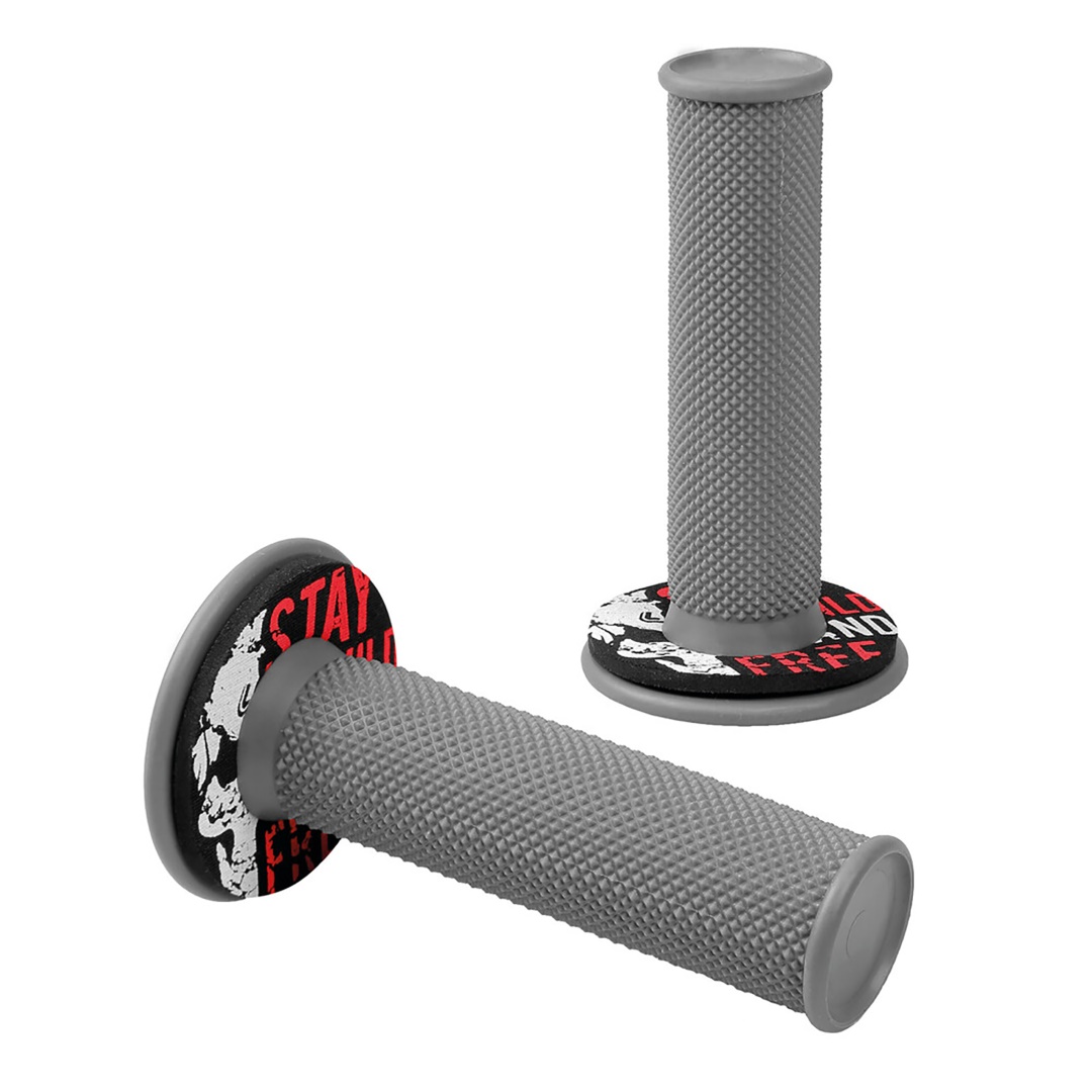 Εικόνα 1 από 3 — ΧΕΡΟΥΛΙΑ MOTO DONUT OFF-ROAD ΓΚΡΙ/ΚΟΚΚΙΝΑ 22MM+25MM 12CM 2ΤΕΜ