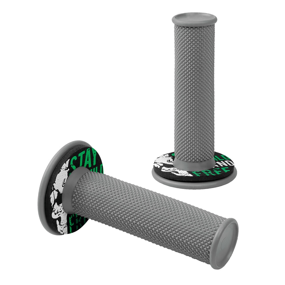 Εικόνα 1 από 3 — ΧΕΡΟΥΛΙΑ MOTO DONUT OFF-ROAD ΓΚΡΙ/ΠΡΑΣΙΝΟ 22MM+25MM 12CM 2ΤΕΜ