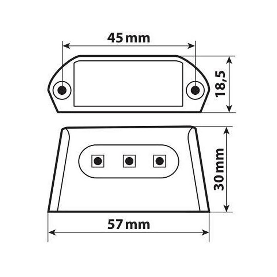 Εικόνα 5 από 6 — ΦΩΣ ΠΙΝΑΚΙΔΑΣ (ΠΛΑΦΟΝΙΕΡΑ) MOTO A-LON  12V 3LED SMD 57x30mm ΛΕΥΚΟ ΦΩΣ/ΜΑΥΡΟ ΧΡΩΜΑ 1ΤΕΜ