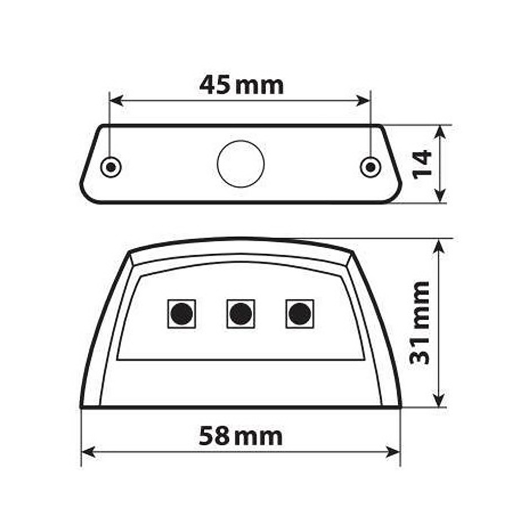 Εικόνα 5 από 6 — ΦΩΣ ΠΙΝΑΚΙΔΑΣ (ΠΛΑΦΟΝΙΕΡΑ) MOTO E-LON 12V 3LED SMD 58x31mm ΛΕΥΚΟ ΦΩΣ/ΜΑΥΡΟ ΧΡΩΜΑ 1ΤΕΜ
