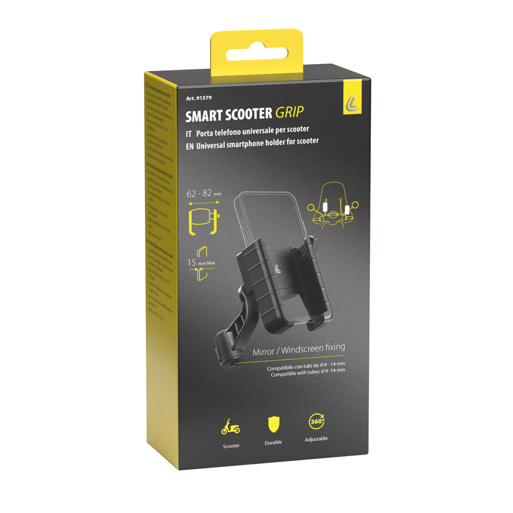 Εικόνα 9 από 9 — ΒΑΣΗ ΣΤΗΡΙΞΗΣ ΚΙΝΗΤΟΥ SMART SCOOTER GRIP 62>82mm (ΣΤΗΡΙΞΗ ΣΕ ΚΑΘΡΕΠΤΗ & ΣΕ ΜΠΑΡΑ 9>14mm) OPTILINE -1 TEM.