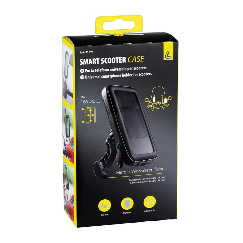 Εικόνα 12 από 13 — ΒΑΣΗ ΣΤΗΡΙΞΗΣ ΚΙΝΗΤΟΥ SMART SCOOTER CASE 165x90mm ( ΜΕ ΣΤΗΡΙΞΗ ΣΤΟ ΚΑΘΡΕΠΤΗ Η ΣΕ ΜΠΑΡΑ 9-14mm)