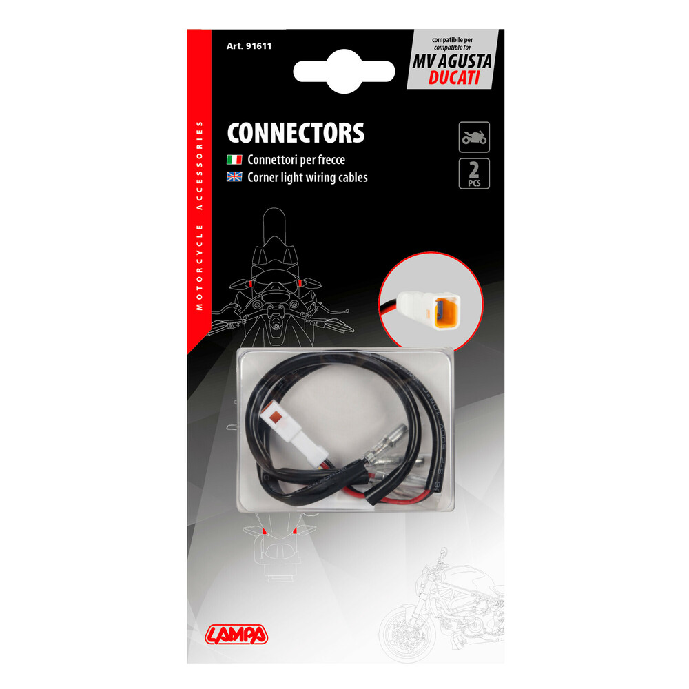 Εικόνα 4 από 4 — ΚΑΛΩΔΙΩΣΗ ΓΙΑ ΣΥΝΔΕΣΗ LED ΦΛΑΣ TYPE 2 MV AGUSTA/DUCATI  LAMPA – 2 ΤΕΜ