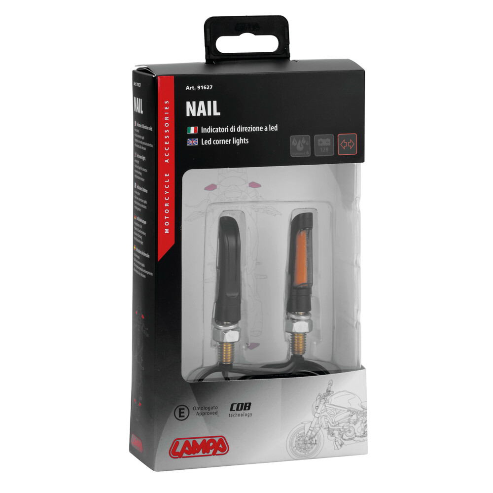 Εικόνα 4 από 4 — ΦΛΑΣ MOTO NAIL ΜΑΥΡΑ 12V COB LED M8 50x10mm  LAMPA  – 2 TEM.