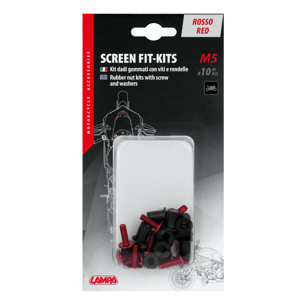 Εικόνα 5 από 5 — ΚΙΤ ΤΟΠΟΘΕΤΗΣΗΣ FAIRINGS MOTO ΑΠΟ ΑΝΑΔ. ΑΛΟΥΜΙΝΙΟ (ΒΙΔΕΣ M5 /ΠΑΞΙΜΑΔΙΑ/ΡΟΔΕΛΕΣ) ΚΟΚΚΙΝΟ LAMPA -10 TEM.