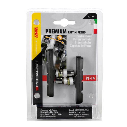 Εικόνα 2 από 2 — ΤΑΚΑΚΙΑ ΦΡΕΝΩΝ ΠΟΔΗΛΑΤΟΥ (RACING/CITY/MTB BIKE) PREMIUM 70mm PF-14  ΜΑΥΡΟ 2ΤΕΜ.