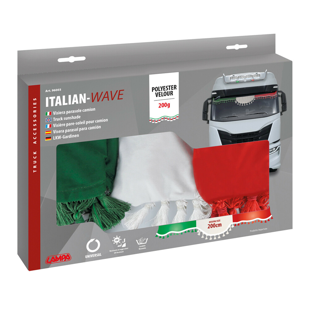 Εικόνα 3 από 3 — ΚΟΥΡΤΙΝΑ ΝΤΑΛΙΚΑΣ ITALIAN WAVE ΣΗΜΑΙΑ ΙΤΑΛΙΑΣ 200cm LAMPA – 1 TEM