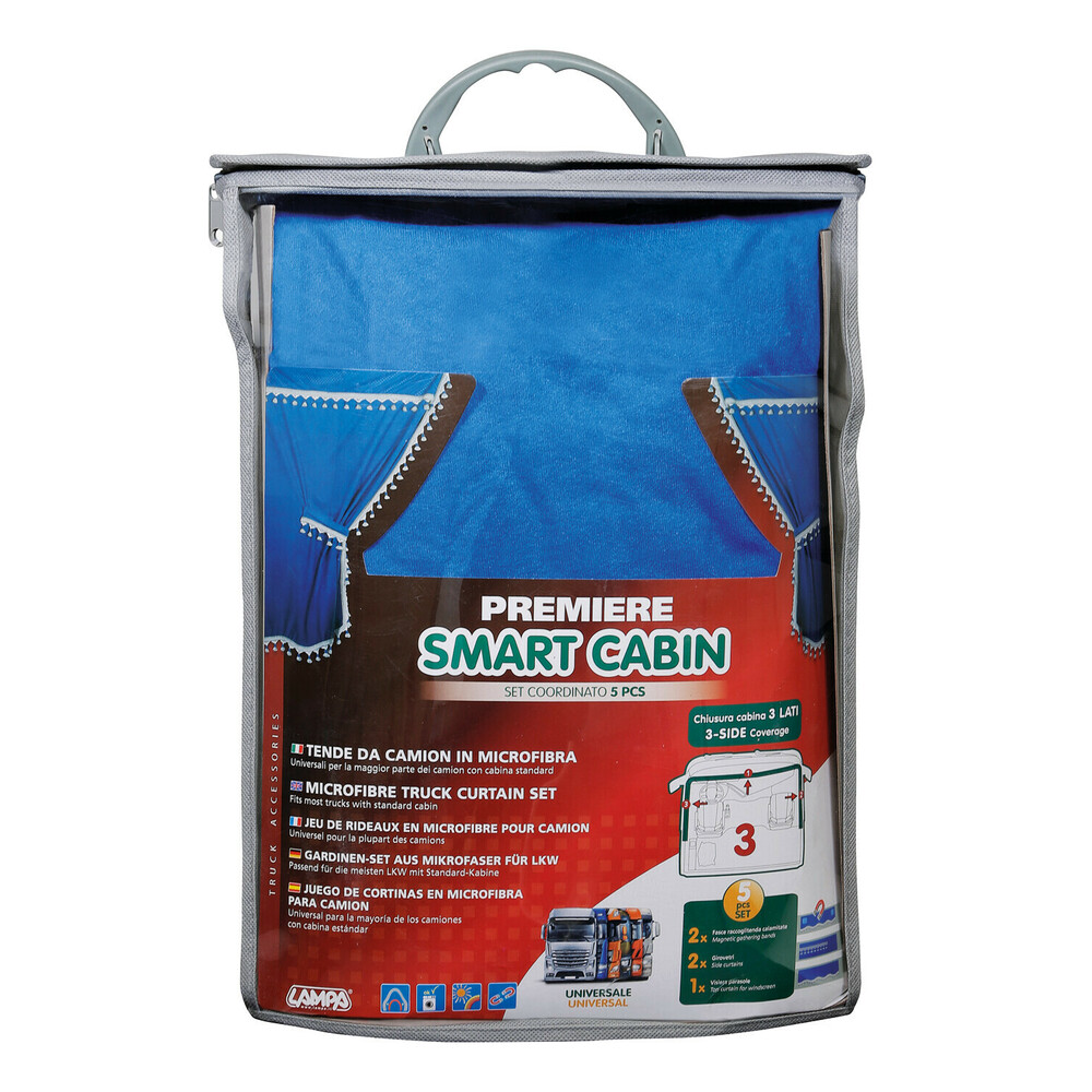 Εικόνα 5 από 5 — ΣΕΤ ΚΟΥΡΤΙΝΕΣ ΝΤΑΛΙΚΑΣ PREMIER SMART CABIN ΜΠΛΕ 5ΤΕΜ.