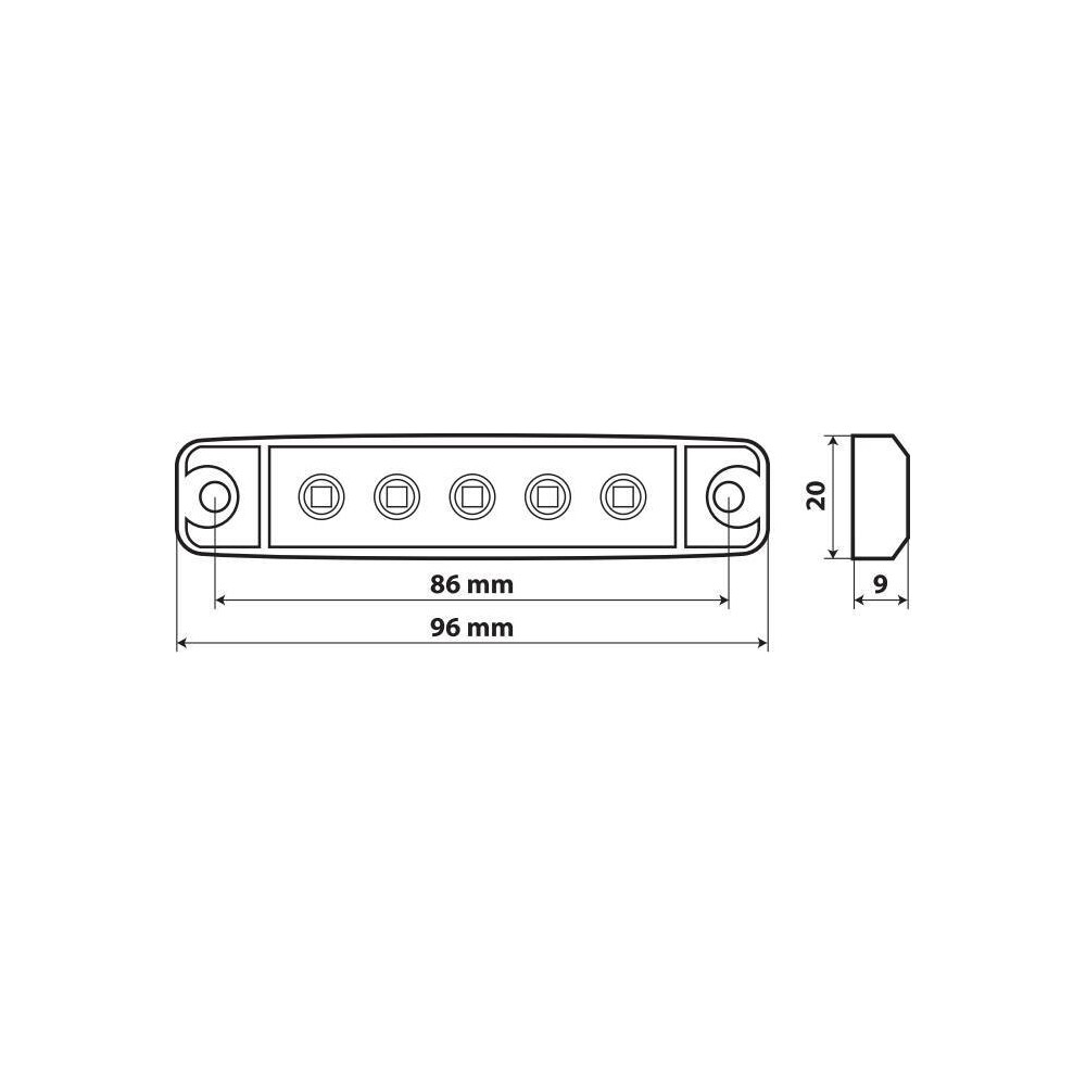 Εικόνα 4 από 5 — ΦΩΣ ΟΓΚΟΥ 12/24V 5xSMD LED ΚΟΚΚΙΝΟ 96x20mm ΜΕ ΕΓΚΡΙΣΗ ΤΥΠΟΥ R7/R10  LAMPA – 1 TEM.