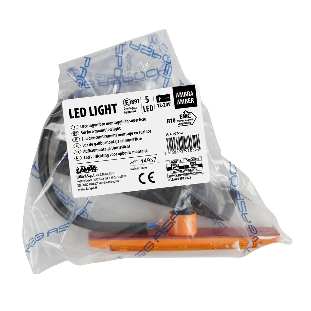 Εικόνα 5 από 5 — ΦΩΣ ΟΓΚΟΥ 12/24V 5xSMD LED ΠΟΡΤΟΚΑΛΙ 96x20mm ΜΕ ΕΓΚΡΙΣΗ ΤΥΠΟΥ R7/R10  LAMPA – 1 TEM.