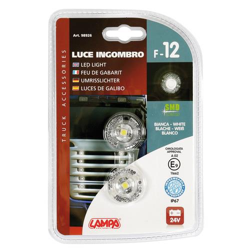 Εικόνα 3 από 7 — Φώτα Ογκου Φορτηγού 24V 1 Led 2τεμ Λευκά F-12
