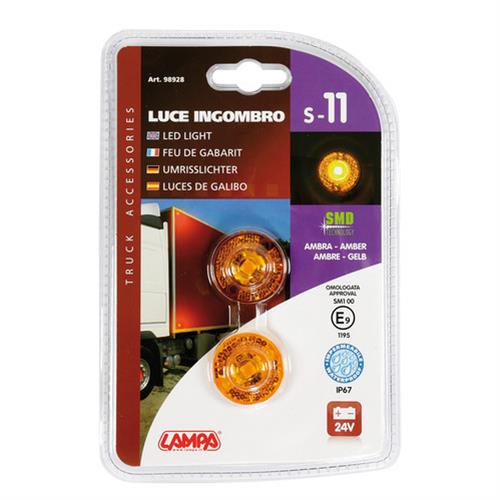 Εικόνα 3 από 7 — Φώτα Ογκου Φορτηγού 24V 1 Led 2τεμ Πορτοκαλί S-11