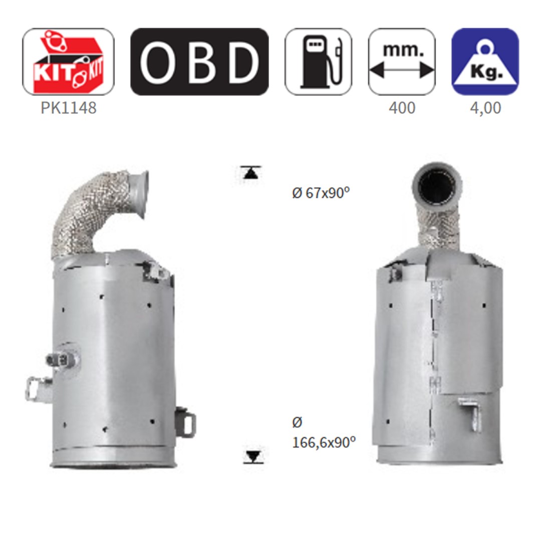 Εικόνα 1 από 1 — ΚΑΤΑΛΥΤΗΣ DIESEL CITROEN C3, DS3 / PEUGEOT 206+, 207, 208, 2008 1.4TD HDI DPF 1398cc 8HP-8HR-8HZ 2010-2015