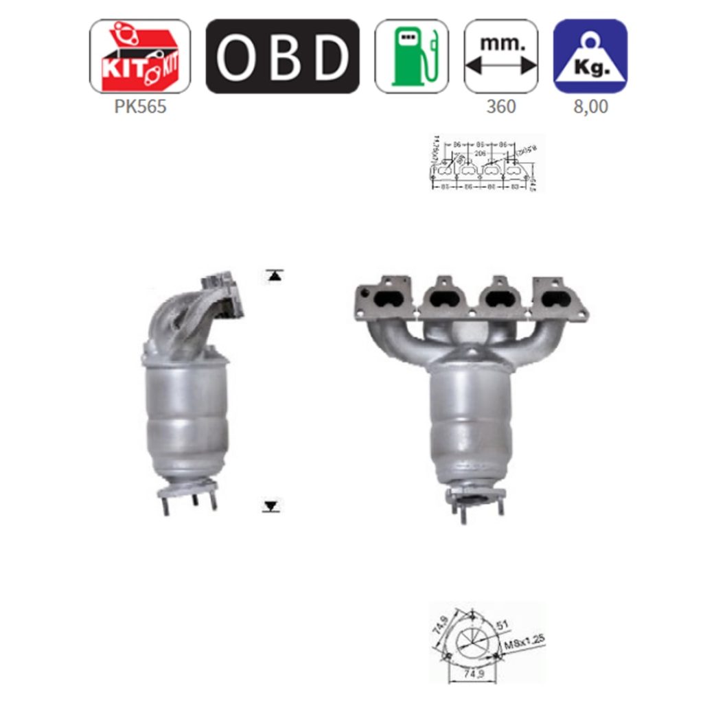 Εικόνα 1 από 1 — ΚΑΤΑΛΥΤΗΣ ΒΕΝΖΙΝΗΣ OPEL ASTRA G 1.6 2000-2004 / CORSA C 1.4 / MERIVA 1.6 2003+ / VECTRA 1.6 1999-2002 /ZAFIRA 1.6 1999+