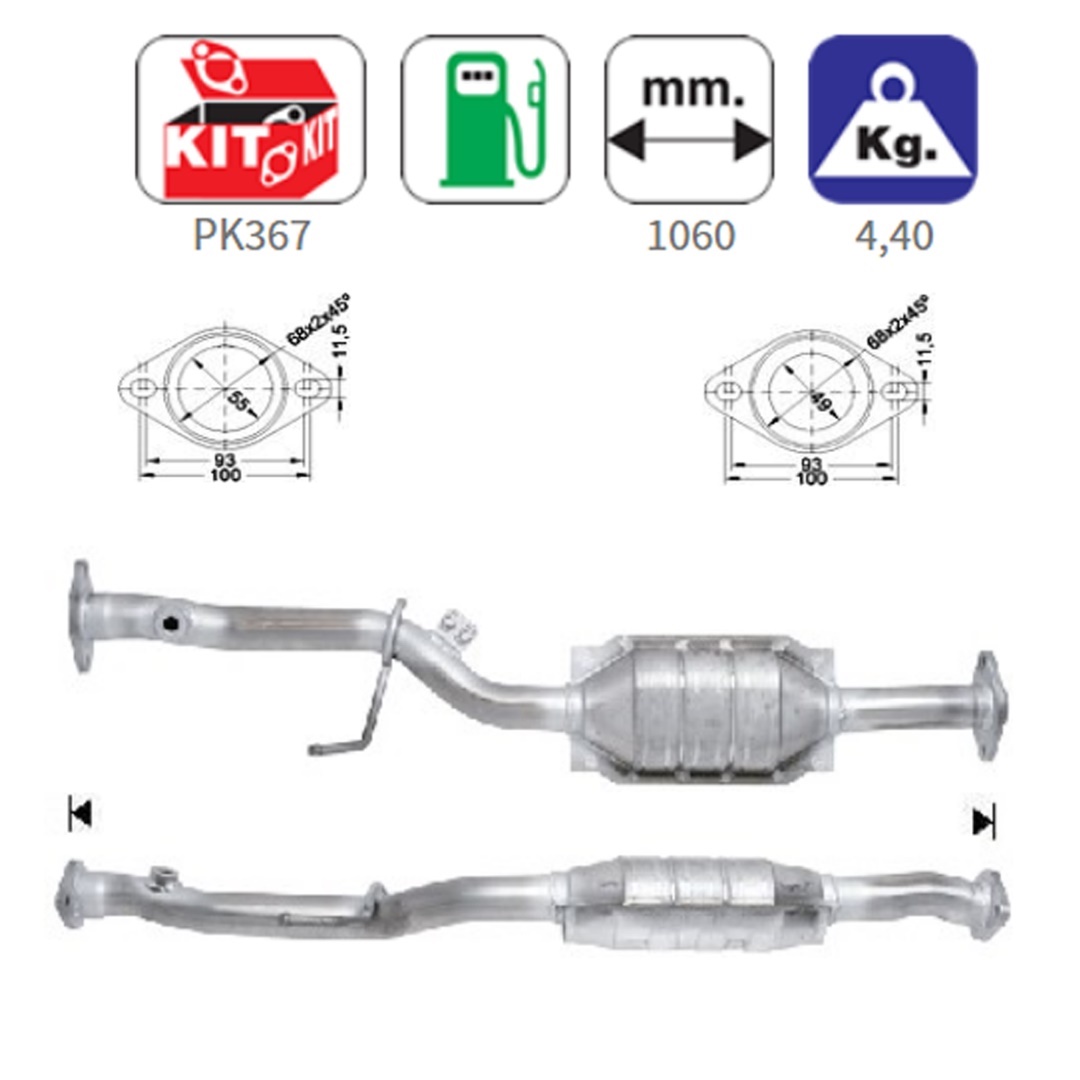 Εικόνα 1 από 1 — ΚΑΤΑΛΥΤΗΣ ΒΕΝΖΙΝΗΣ ΓΙΑ AVENSIS 1.6i 16V 1587 cc 81 Kw / 110 cv 4AFE