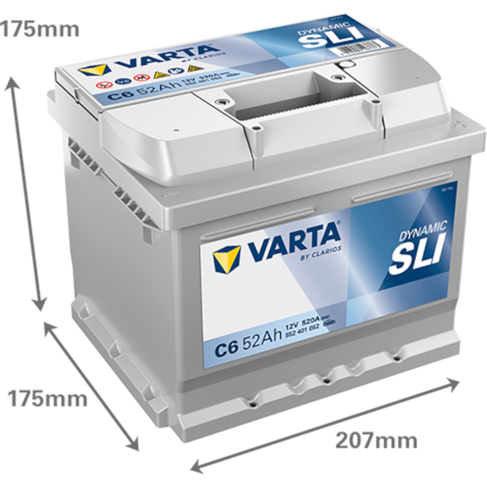 Εικόνα 2 από 3 — Μπαταρία αυτοκινήτου Varta C6 12V 52Ah