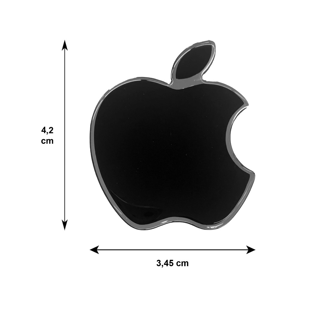 Εικόνα 1 από 2 — APPLE ΑΥΤΟΚΟΛΛΗΤΑ 4,2 X 3,45 cm ΜΑΥΡΟ/ΧΡΩΜΙΟ ΜΕ ΕΠΙΚΑΛΥΨΗ ΕΠΟΞΕΙΔΙΚΗΣ ΡΥΤΙΝΗΣ (ΥΓΡΟ ΓΥΑΛΙ) – 2 ΤΕΜ.