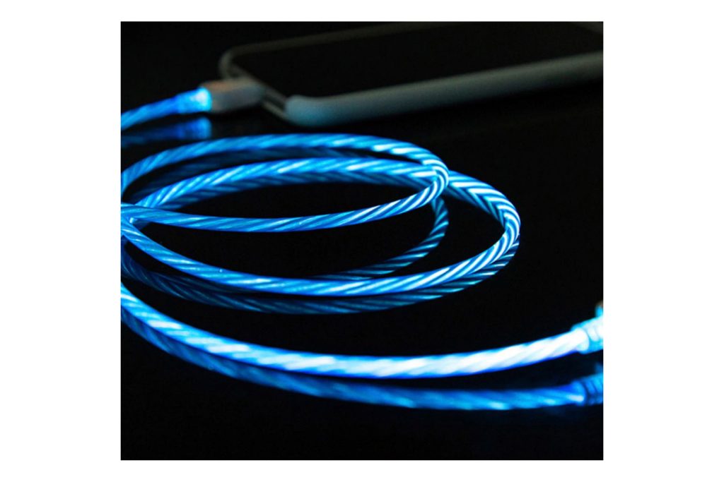 Εικόνα 2 από 4 — ΚΑΛΩΔΙΟ USB ΦΟΡΤΙΣΗΣ & ΣΥΓΧΡΟΝΙΣΜΟΥ MICRO USB/TYPE-C/LIGHTING ΜΕ ΜΑΓΝΗΤΙΚΗ ΥΠΟΔΟΧΗ & ΜΠΛΕ ΦΩΣ 100 cm