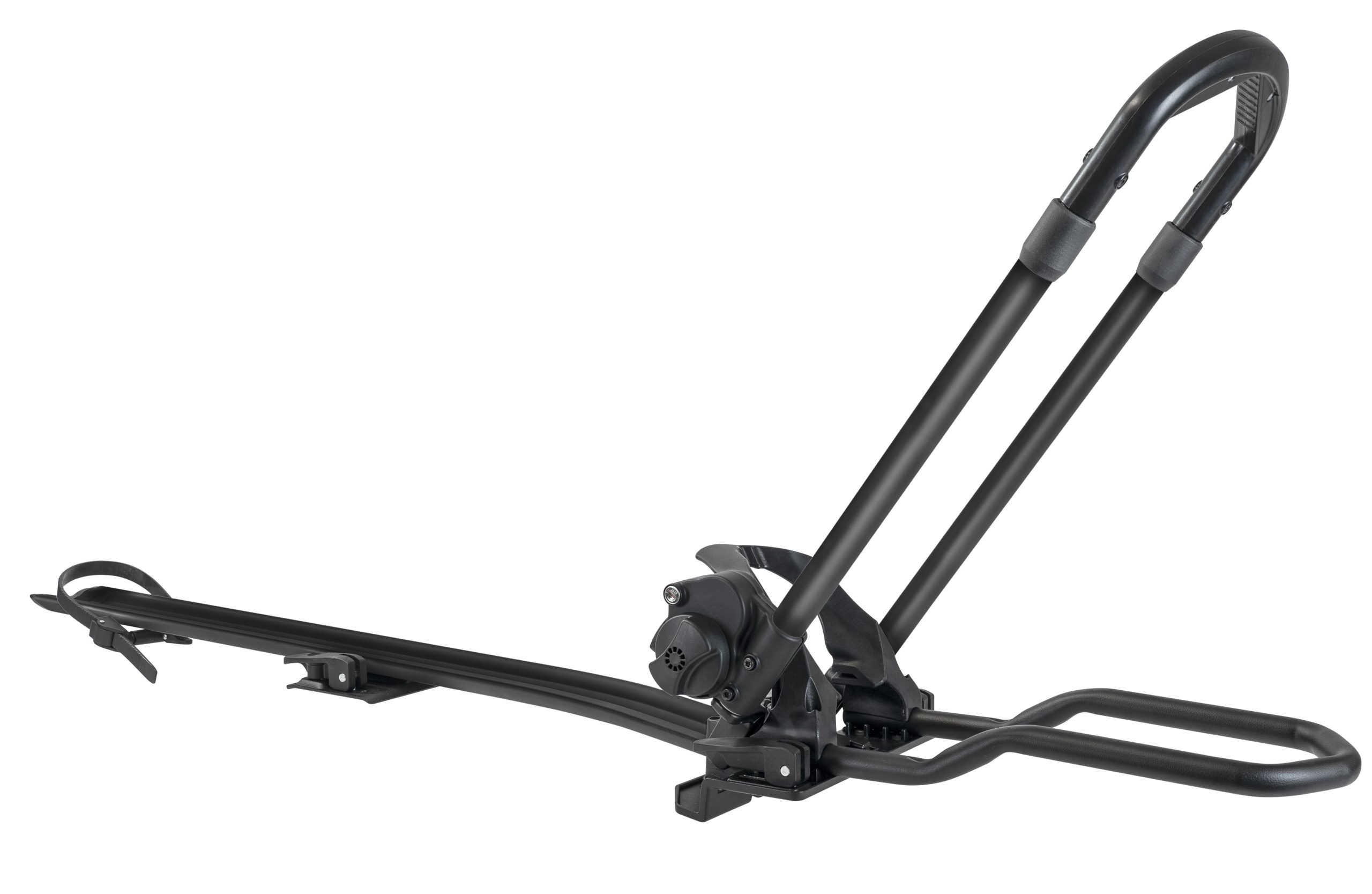 Εικόνα 1 από 12 — Menabo – Βάση Ποδηλάτου Οροφής Clover DX Black Δεξιά για 1 Ποδήλατο έως 25 kg, E-Bike, Fat Bike και MTB με Διπλό Αντικλεπτικό Σύστημα σε μαύρο χρώμα – 1 Τεμ. (14860/MB)