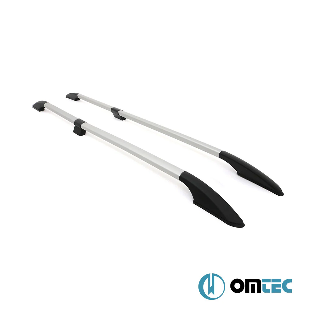 Εικόνα 1 από 5 — Omtec – Παράλληλες Μπάρες Οροφής Διαιρούμενες για Nissan NV200 2010 > / Chevrolet City Express 2015 > από Αλουμίνιο σε Ασημί Χρώμα και Μέγιστο Βάρος Φορτίου 75 kg – 2 τεμ. (D5035933/OM)