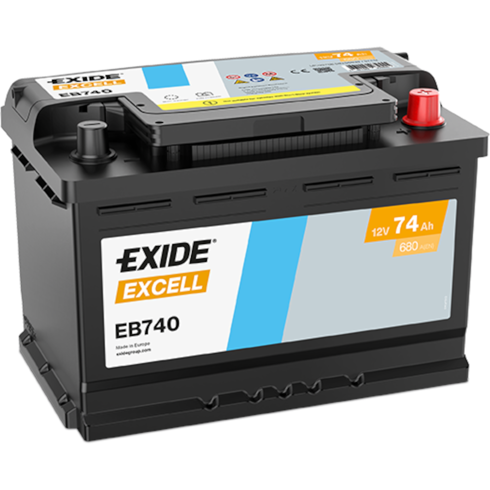 Εικόνα 1 από 1 — Μπαταρία αυτοκινήτου Exide Excell EB740 12V 74Ah