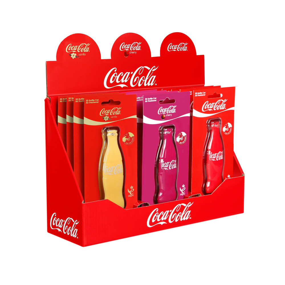 Εικόνα 5 από 8 — Lampa – Αρωματικά Κρεμαστά 3D Bottle σε Σχέδιο Μπουκάλι Coca-Cola Διάφορα Αρώματα σε Display – 12 Τεμ. (L.FOBCC13DBOTCDU9)