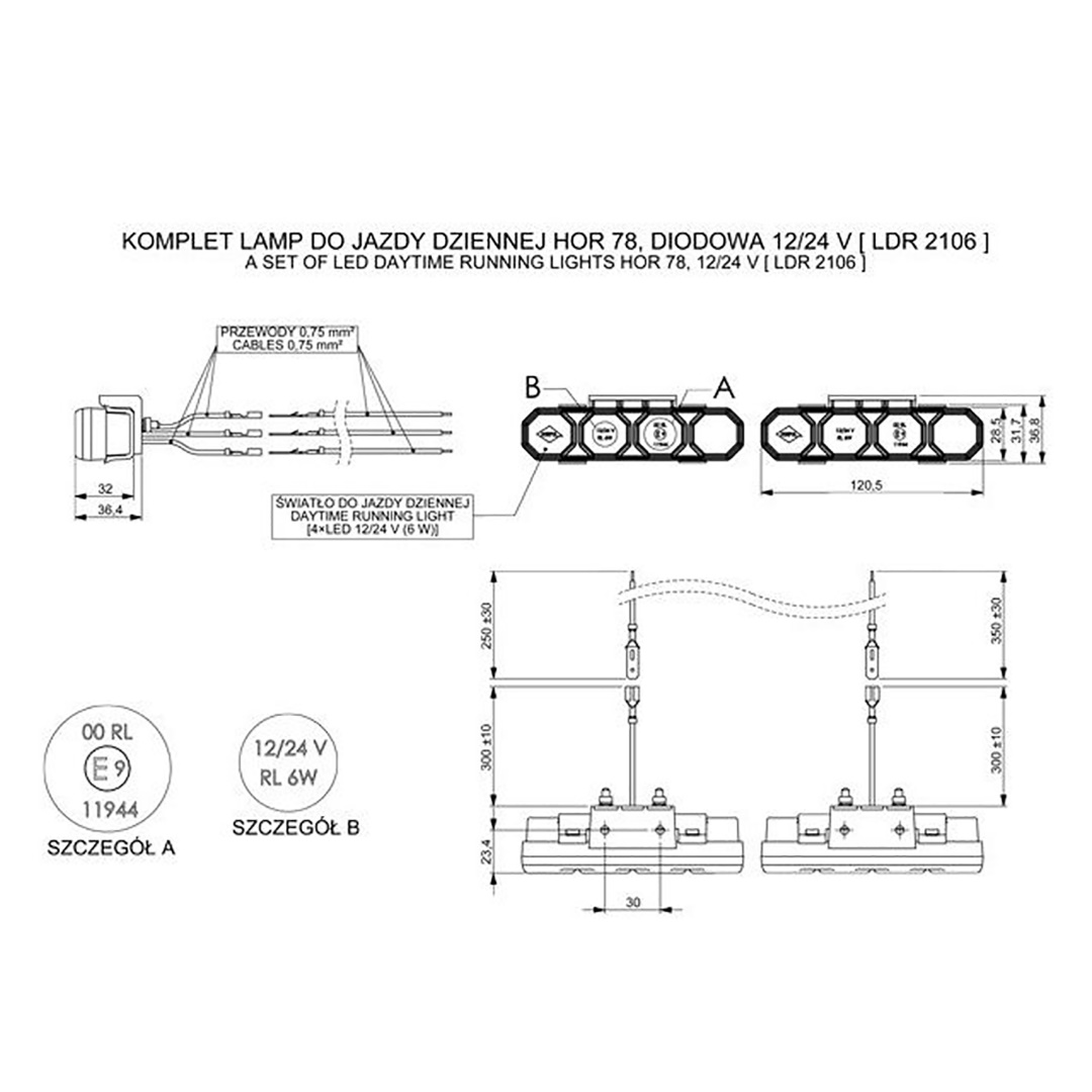 Εικόνα 4 από 5 — DRL HOR78 12/24V ΠΡΟΣΘΕΤΟ DAYTIME ΔΙΕΘΝΗ ΜΕ 4LED 6W 120,5×36,8mm ΜΑΥΡΟ 2ΤΕΜ