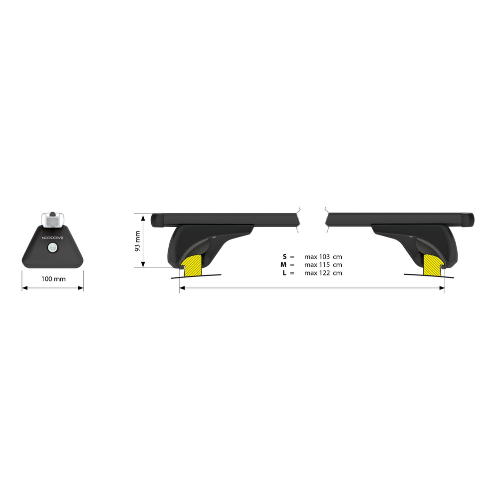 Εικόνα 6 από 6 — ΜΠΑΡΕΣ ΟΡΟΦΗΣ HELIO BLACK (L) 127cm ΑΛΟΥΜΙΝΙΟΥ ΜΑΥΡΗ ΜΕ ΚΛΕΙΔΑΡΙΕΣ (FLUSH RAILING)  NORDRIVE – 2 TEM.