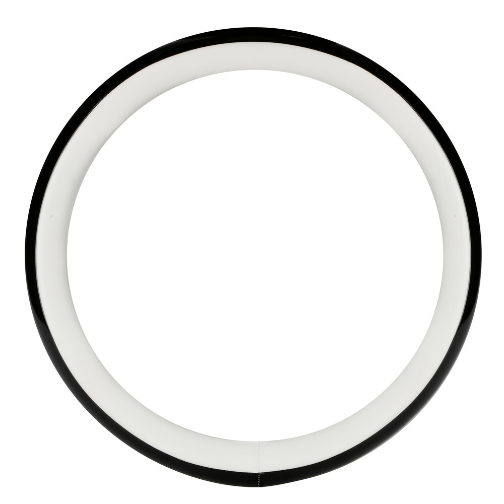 Εικόνα 2 από 3 — Lampa – Κάλυμμα Τιμονιού AURA (M) 37/39cm Μαύρο ένθετο με γυαλάδα / Λευκό άοσμο μαλακό Skeentex – 1 τεμ. (L3290.6)