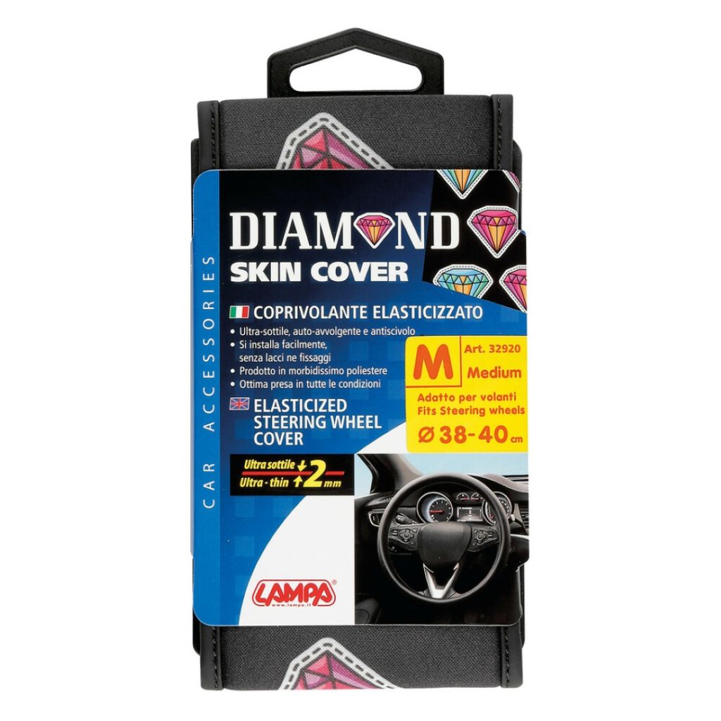 Εικόνα 3 από 3 — ΚΑΛΥΜΜΑ ΤΙΜΟΝΙΟΥ SKIN-COVER DIAMOND (ΔΙΑΜΑΝΤΙΑ) 38/40cm (M) ΜΑΥΡΟ ΕΛΑΣΤΙΚΟ ΠΟΛΥΕΣΤΕΡΙΚΟ 2mm ΠΑΧΟΣ