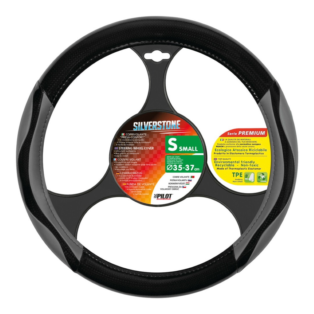 Εικόνα 1 από 1 — ΚΑΛΥΜΜΑ ΤΙΜΟΝΙΟΥ SILVERSTONE (S) 35/37cm ΔΕΡΜΑΤΙΝΗ ΜΑΥΡΟ/ΓΚΡΙ ΑΟΣΜΟ ECO-FRIENDLY