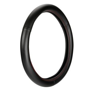 Lampa Κάλυμμα Τιμονιού Αυτοκινήτου Racing Premium 35-37εκ. Άοσμο ανάγλυφο από Ultra soft Skeentex Μαύρο Κόκκινο 1-τεμ. (L3316.6)