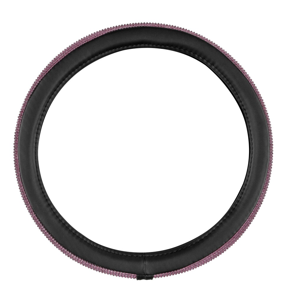 Εικόνα 2 από 5 — ΚΑΛΥΜΜΑ ΤΙΜΟΝΙΟΥ DIAMONDS PINK (Μ) 37/39cm ΣΥΝΘΕΤΙΚΟ ΔΕΡΜΑ SKEENTEX ΜΑΥΡΟ/POZ LAMPA  – 1 ΤΕΜ.