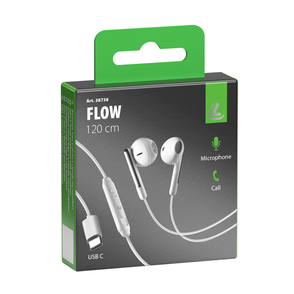 Εικόνα 2 από 2 — ΑΚΟΥΣΤΙΚΑ ΜΕ ΜΙΚΡΟΦΩΝΟ FLOW JACK ΛΕΥΚΟ ΧΡΩΜΑ ΜΕ ΚΑΛΩΔΙΟ TYPE-C 120cm LAMPA – 1 ΤΕΜ.
